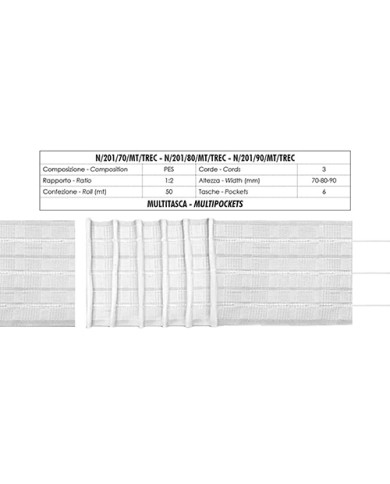 NASTRO ARRICCIATENDE N201/70/MT/TREC 70 MM (50 MT)