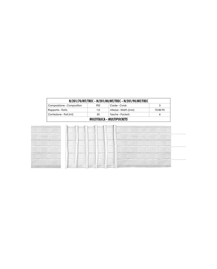 NASTRO ARRICCIATENDE N201/70/MT/TREC 70 MM (50 MT)