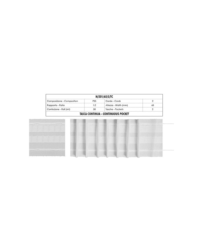 NASTRO ARRICCIATENDE N201/65/S/TC - 65 MM