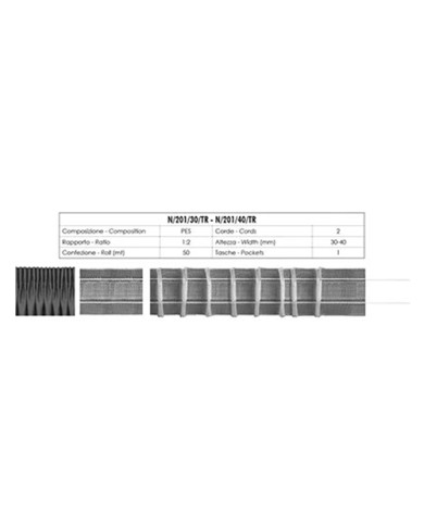 NASTRO ARRICCIATENDE N201/30/TR 30 MM TRASP.(50MT)