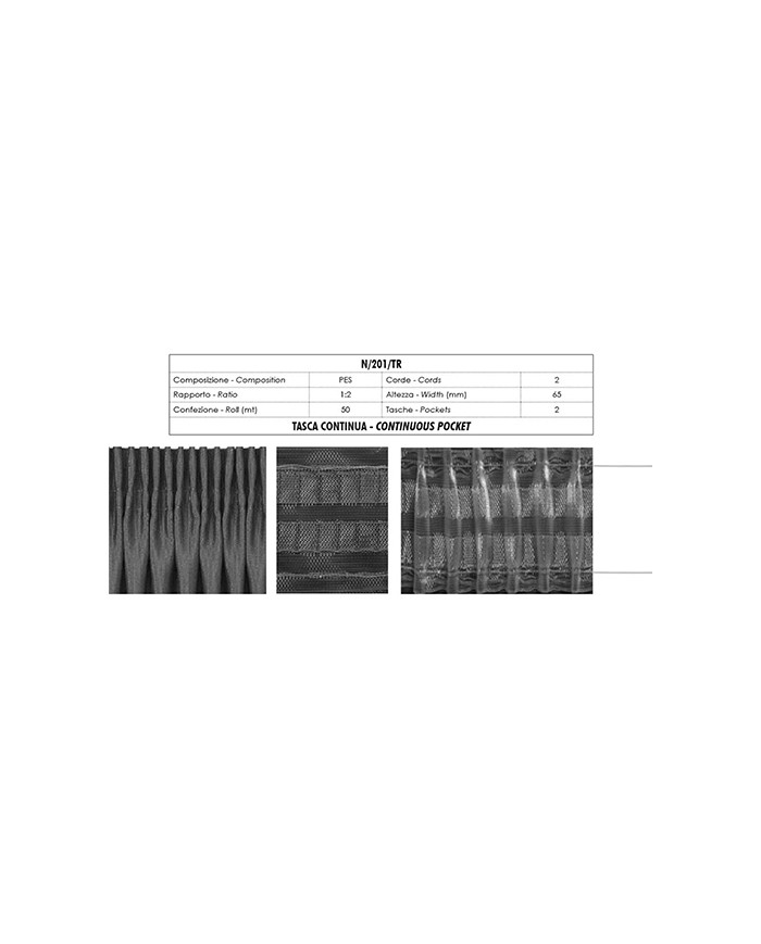 NASTRO ARRICCIATENDE N201/TR - 70 MM (ROT 50 MT)