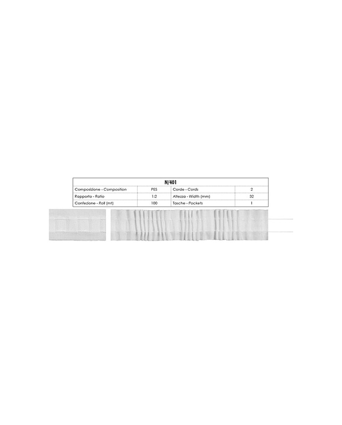 NASTRO ARRICCIATENDE N/401 POL. MM 32 (PZ 100 MT)