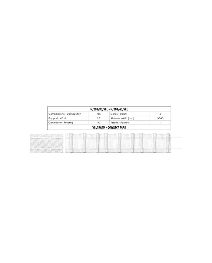 NASTRO ARRICCIATENDE N201/45/VEL 45 MM AUT VEL 50M