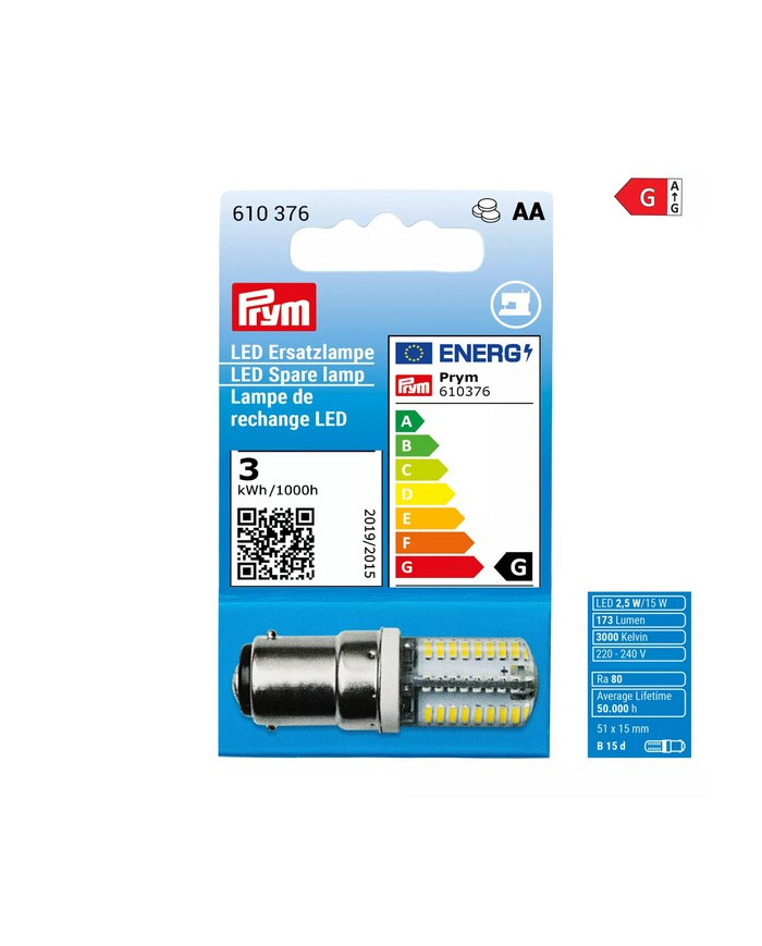 LAMPADINA LED PER MACCHINA DA CUCIRE A BAIONETTA