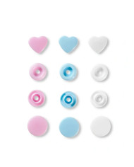 BOTTONI A PRESSIONE PRYM CUORE 9 MM (30 PZ) ROSA