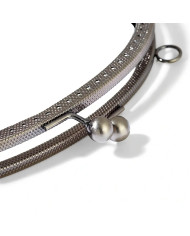 CHIUSURA PER BORSE BELLA CM 20,0 X 8,0 ARG.SCURO