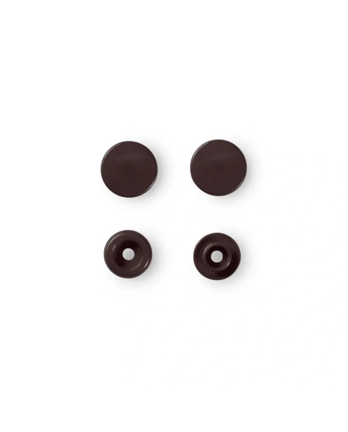 BOTTONI A PRESSIONE MM 12,4 (30 PZ) MARRONE SCURO