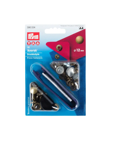 BOTTONI A PRESSIONE ANORAK 12 MM OTTONE (10 PZ)