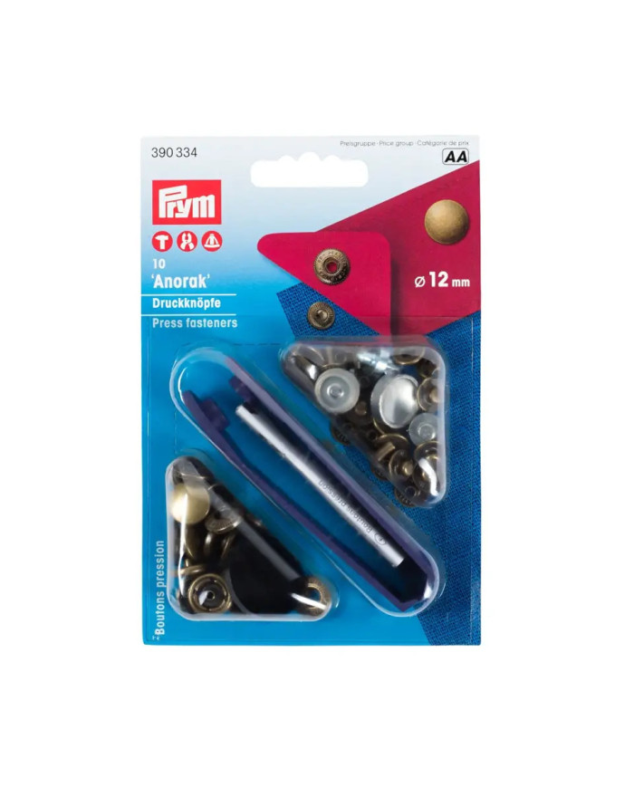 BOTTONI A PRESSIONE ANORAK 12 MM OTTONE (10 PZ)