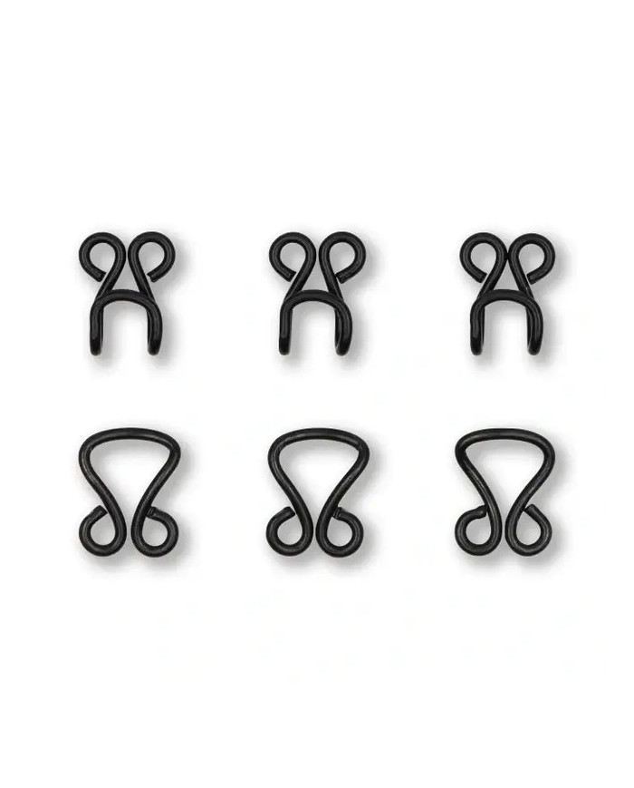 GANCI ED OCCHIELLI N.13 PER BUSTI (6 GANCI) NERO
