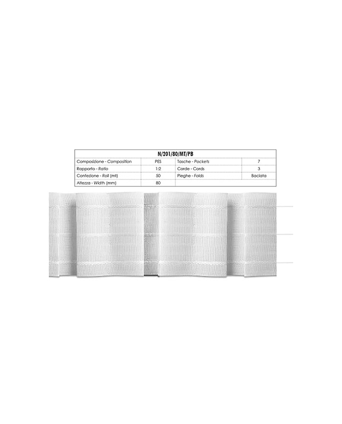 NASTRO ARRICCIATENDE N201/80/MT/PB - 80 MM (50 PZ)