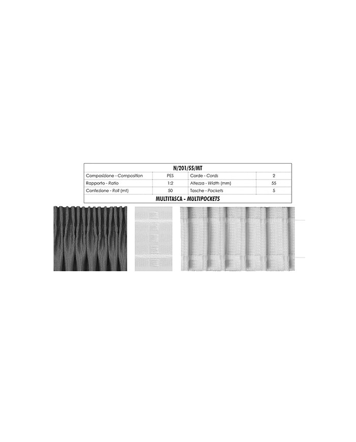 NASTRO ARRICCIATENDE N201/55 - 55 MM MULTIT.(50 M)