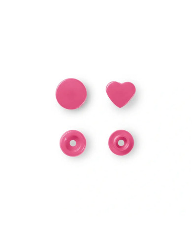 BOTTONI A PRESSIONE CUORE MM 12,4 (30 PZ) ROSA SC.