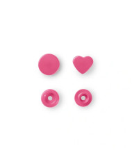 BOTTONI A PRESSIONE CUORE MM 12,4 (30 PZ) ROSA SC.