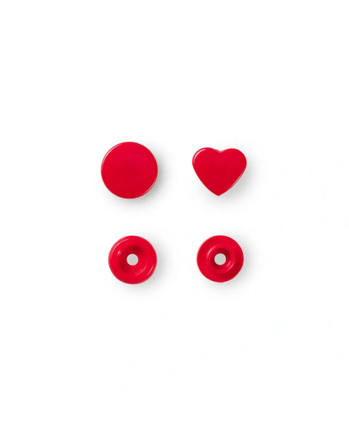 BOTTONI A PRESSIONE CUORE MM 12,4 (30 PZ) ROSSO