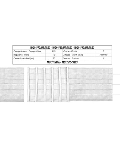 NASTRO ARRICCIATENDE N201/90/MT/TREC 90 MM (50 MT)