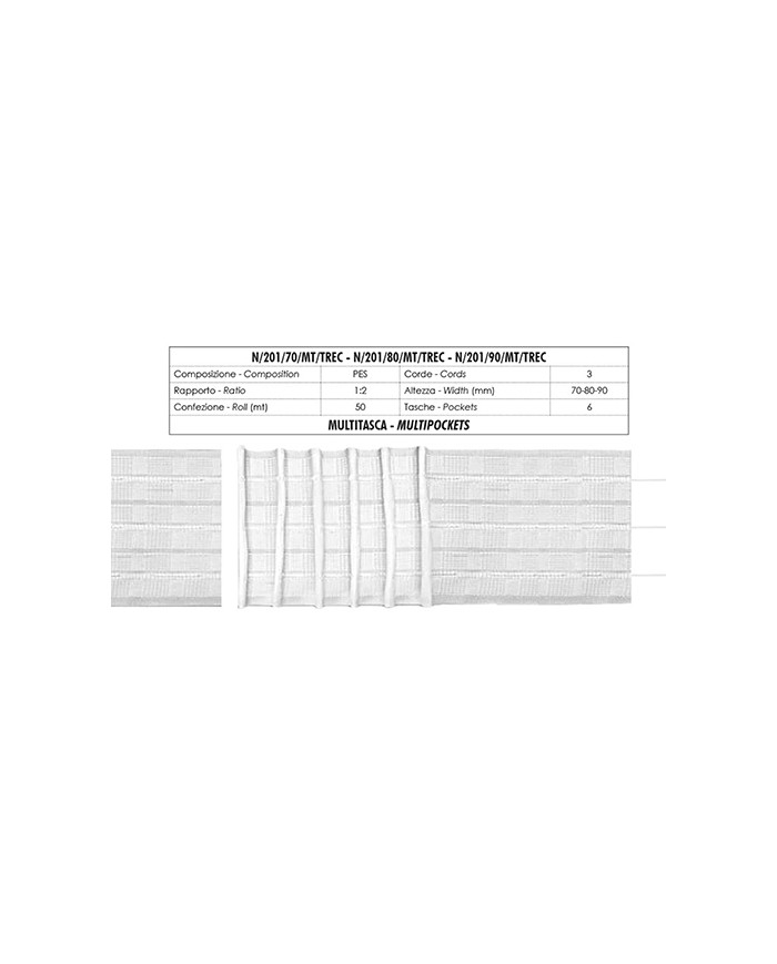 NASTRO ARRICCIATENDE N201/90/MT/TREC 90 MM (50 MT)