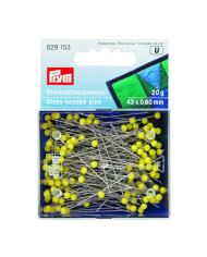 SPILLI CON TESTA DI VETRO 0,60 X 43 MM GIALLO 20G