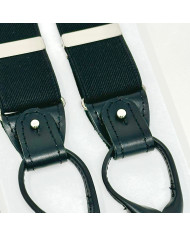 BRETELLE UNITO MM 36 AGGANCI CUOIO NERO