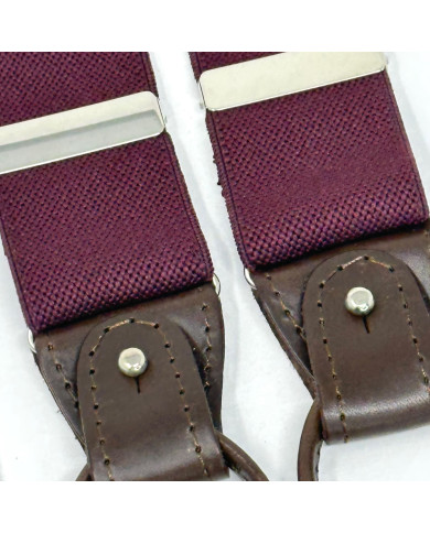 BRETELLE UNITO MM 36 AGGANCI CUOIO BORDEAUX