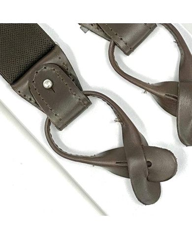 BRETELLE UNITO MM 36 AGGANCI CUOIO MARRONE