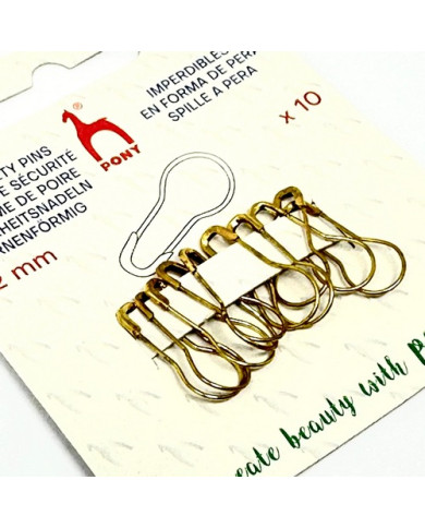 SPILLE DI SICUREZZA A PERA MM 22 ORO (BL 10 PZ)
