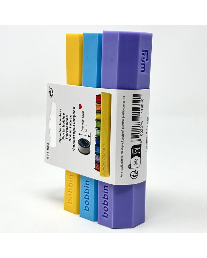 PORTA BOBINE PLASTICA COLORI ASSORTITI, SET 3 PZ