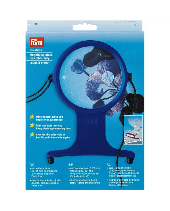 LENTE PER RICAMO GIREVOLE CON CORDA PRYM