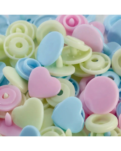 BOTTONI A PRESSIONE PRYM CUORE 9 MM (30 PZ) ROSA