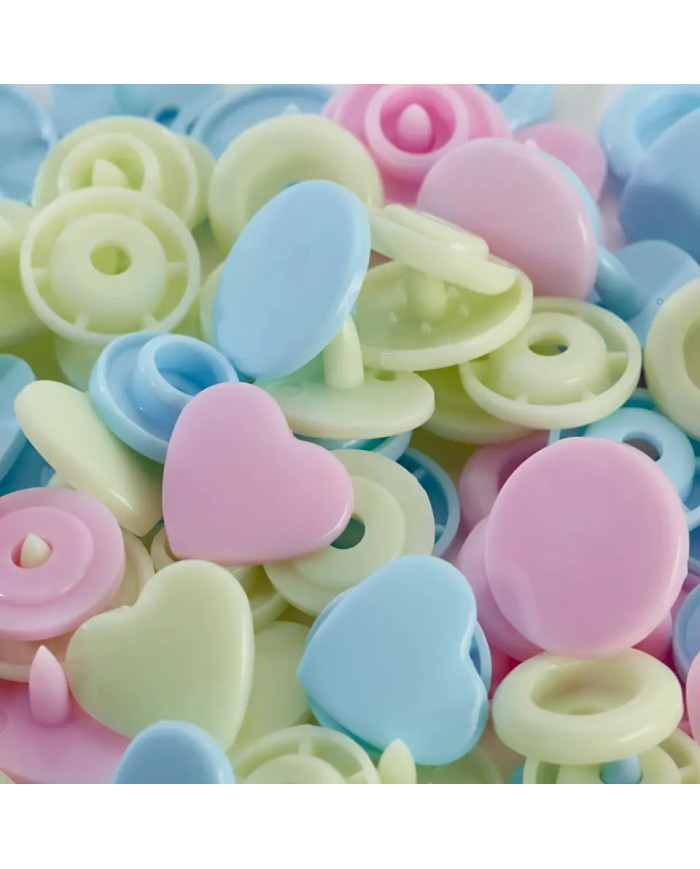 BOTTONI A PRESSIONE PRYM CUORE 9 MM (30 PZ) ROSA