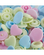 BOTTONI A PRESSIONE PRYM CUORE 9 MM (30 PZ) ROSA