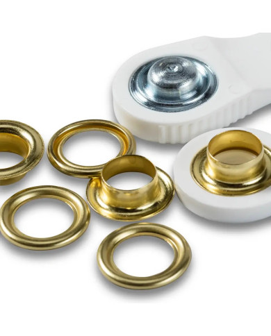 OCCHIELLI E RONDELLE OTTONE 11 MM ORO (15 PZ)