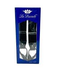 BRETELLE UNITO MM 36 AGGANCI CUOIO NERO