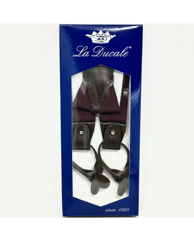 BRETELLE UNITO MM 36 AGGANCI CUOIO BORDEAUX
