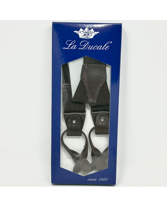 BRETELLE UNITO MM 36 AGGANCI CUOIO MARRONE
