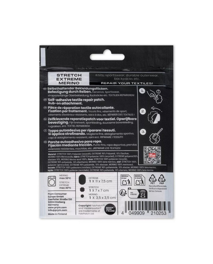 RUB-ON PATCH REPAIR KIT NERO (3 PZ)