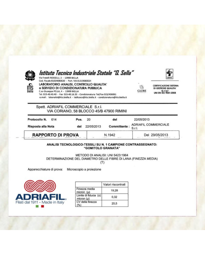 FILATO LANA MERINO EXTRA FINE GENZIANA ADRIAFIL 11