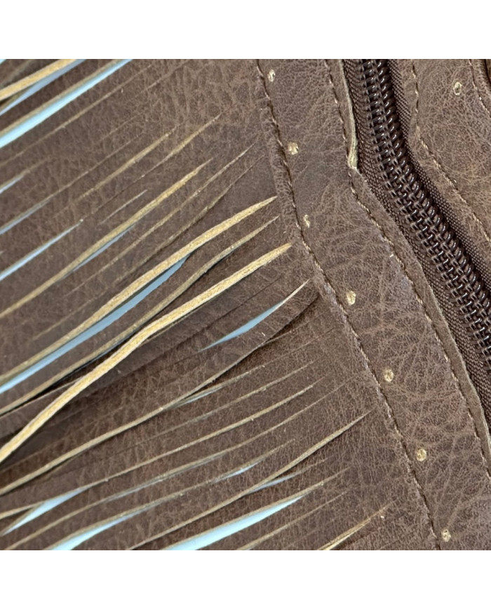 CERNIERA LAMPO CM 30 CON FRANGE COLOR MARRONE