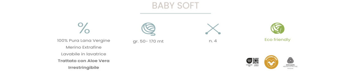 Filato Baby Soft Lana Gatto 100% Pura Lana Vergine Merino con Aloe Vera | nemolamerceria.com