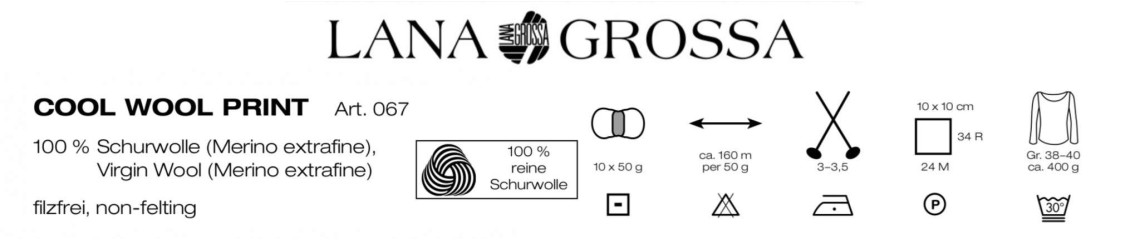 Filato Lana Merino Cool Wool Print Lana Grossa Art 067 | nemolamerceria.com