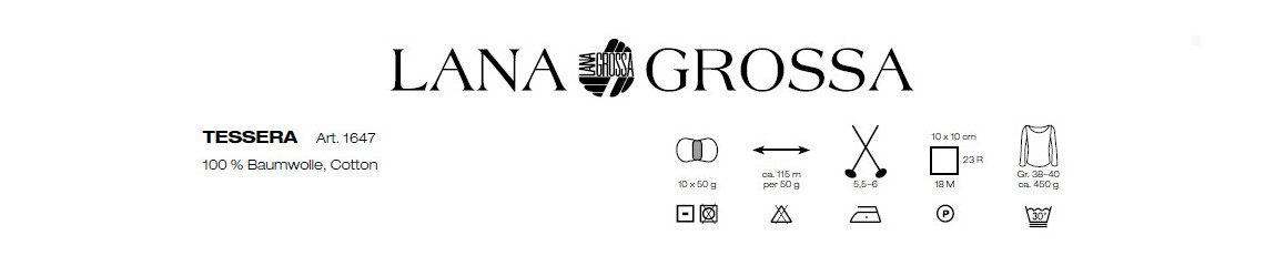 Tessera Lana Grossa, fettuccia cotone | nemolamerceria.com